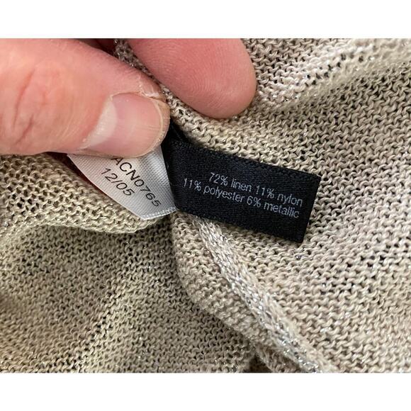 The Limited Women's S Metallic Gold Scoop Neck Pullover Tunic Sweater - Picture 6 of 6